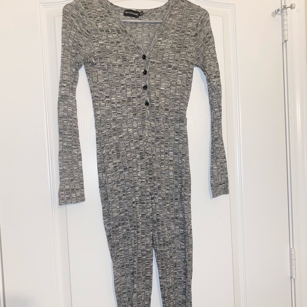 Gray Ribbed Bodysuit